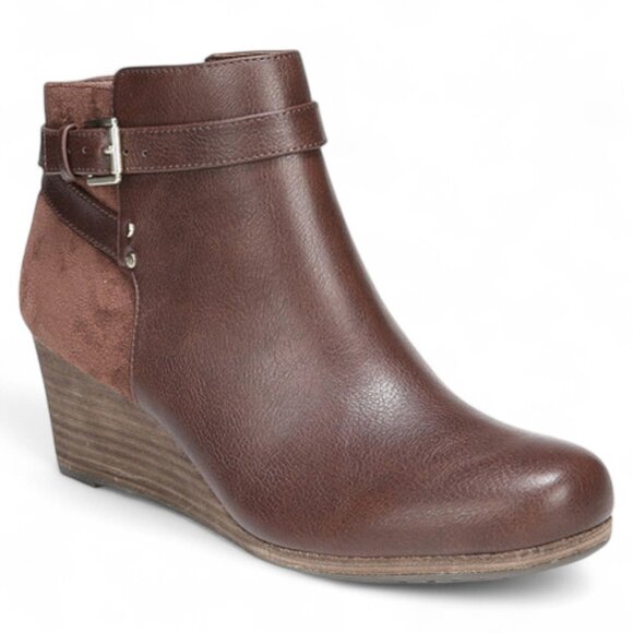 Double Womens Faux Leather Ankle Booties - Picture 1 of 3